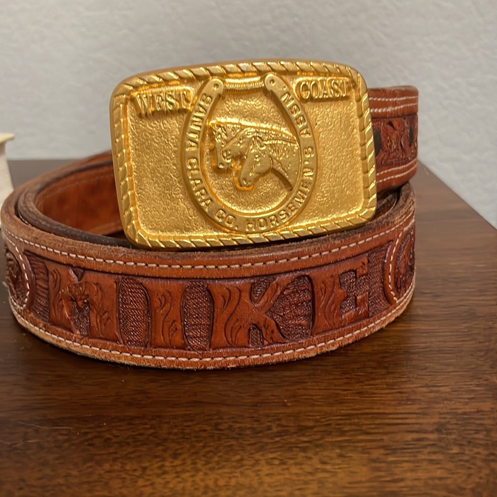 Western belt name stamped Mike
